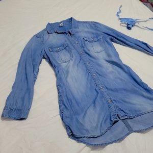 &denim shirt dress sz8